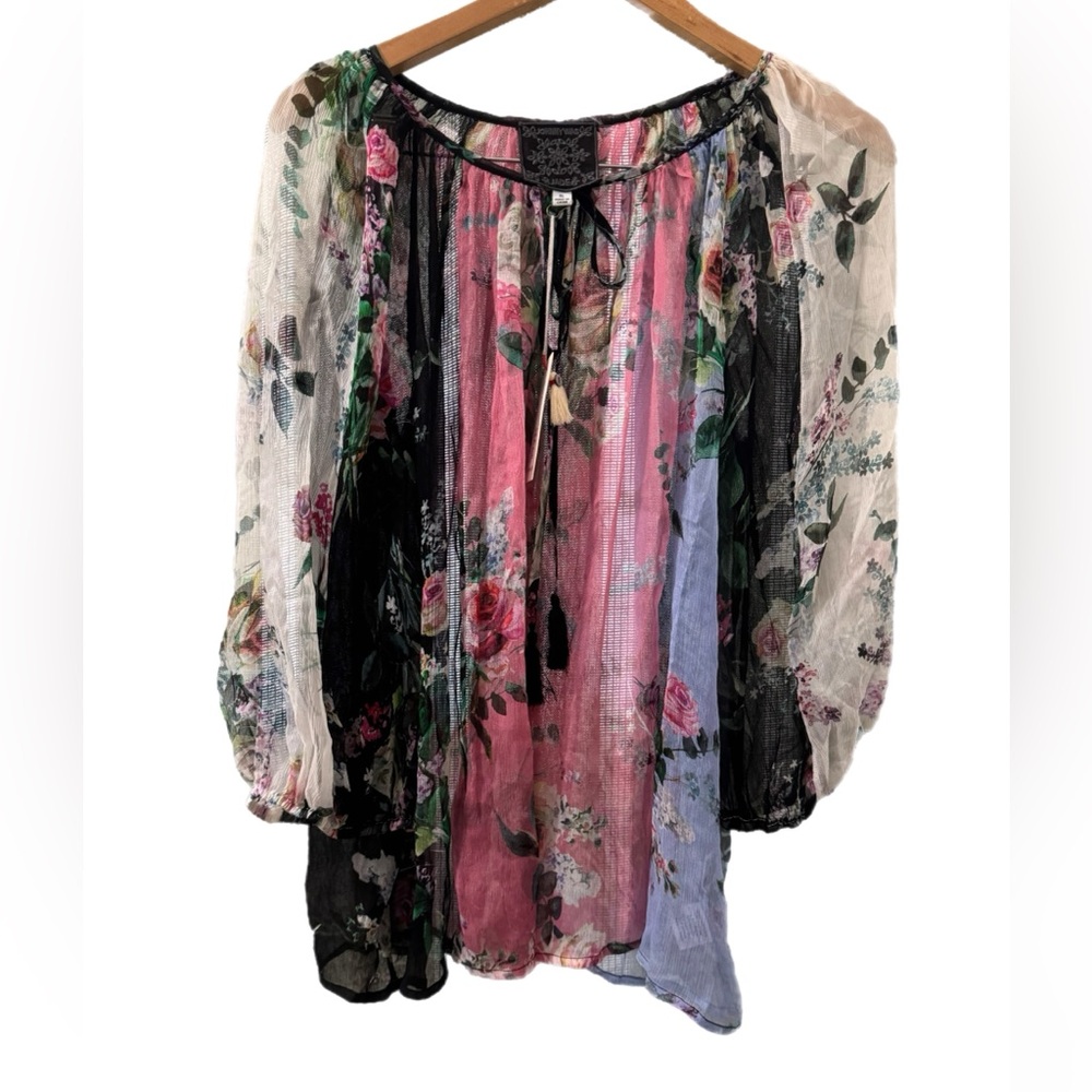 Johnny Was Multicolor Floral Blouse
